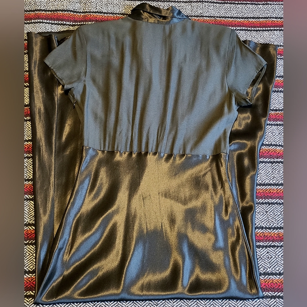 90's Does 40's Harlow Hollywood Glamorous Satin Look Maxi Dress Size 10 - Picture 12 of 16